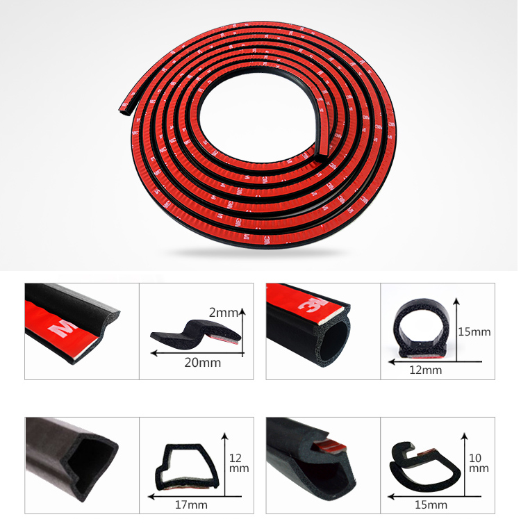 D-shaped sponge rubber seal