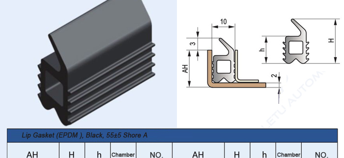 Door Sealing Profile Lip Gasket EPDM Rubber