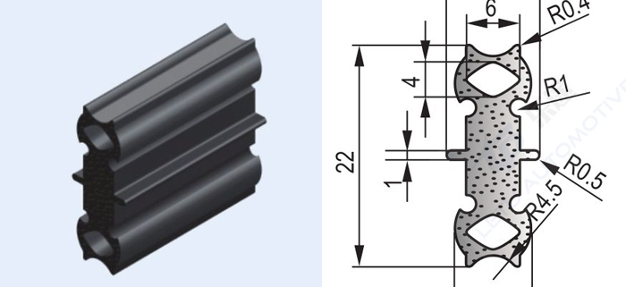 Door Sealing Profile 4 Lip Gasket Sponge