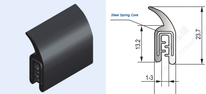 Co-extrusion Rubber Profile EPDM with embedded wire / steel carrier