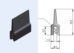 Sealing Profile soft rubber/sponge rubber EPDM with embedded wire / steel carrier