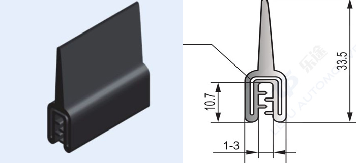 Sealing Profile soft rubber/sponge rubber EPDM with embedded wire / steel carrier