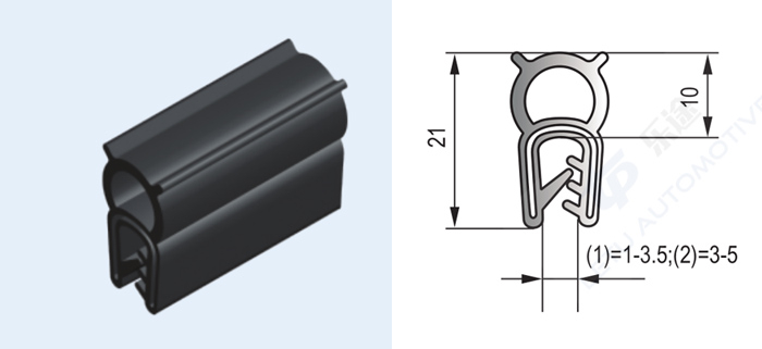 Clip-on Rubber Door Seals Self-clamping gaskets